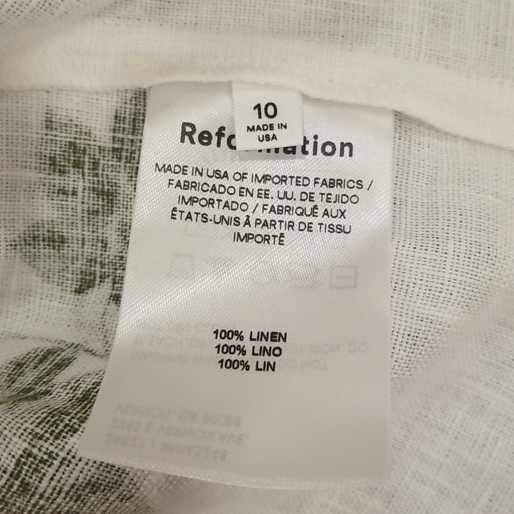 💕REFORMATION💕 Martin Linen Dress ~ Botanical 10 NWT - Picture 14 of 15